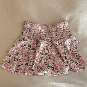 Floral Pink Tiered Skirt